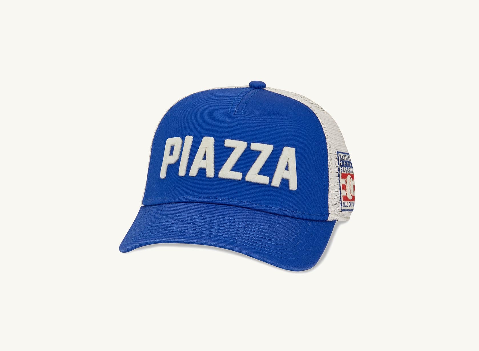 blue and beige piazza hat