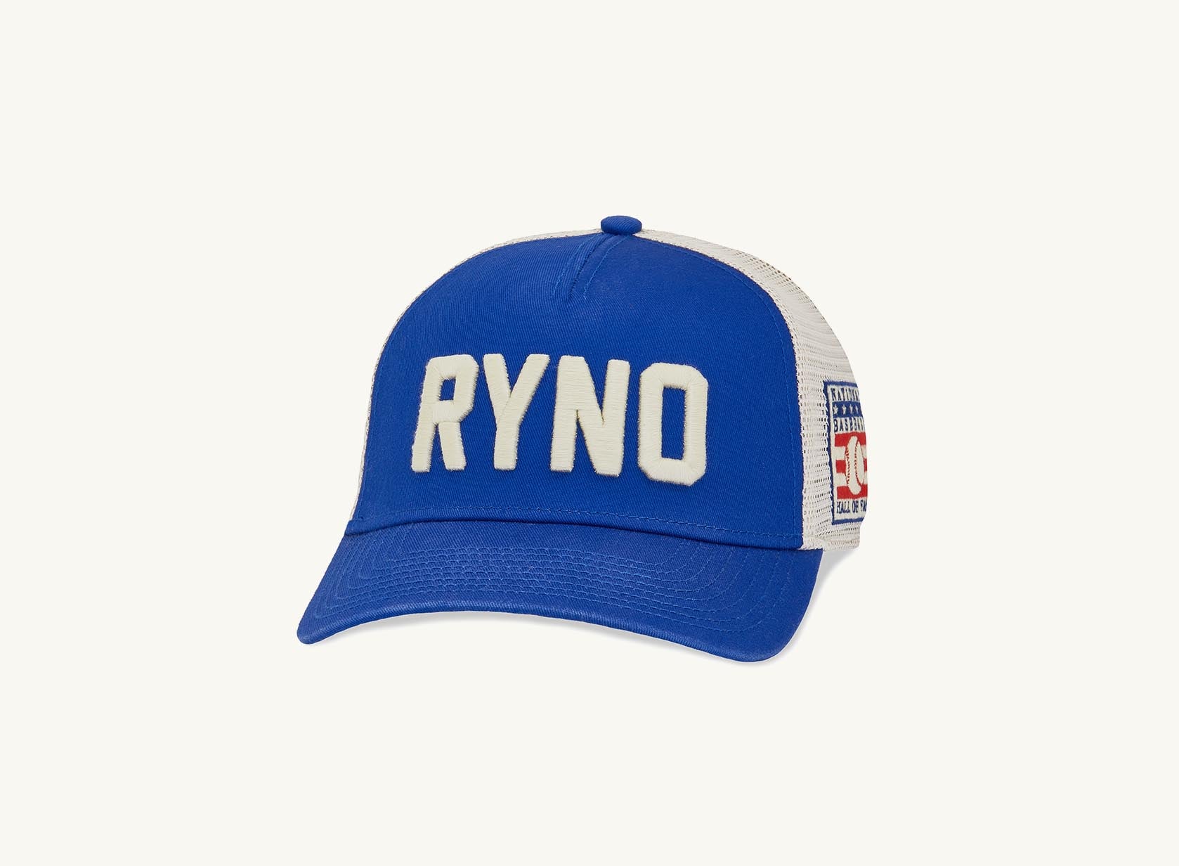 blue and beige ryno hat