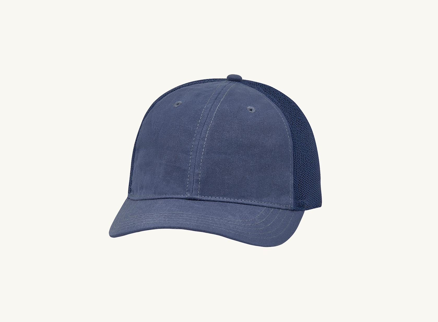 blue waxed hat