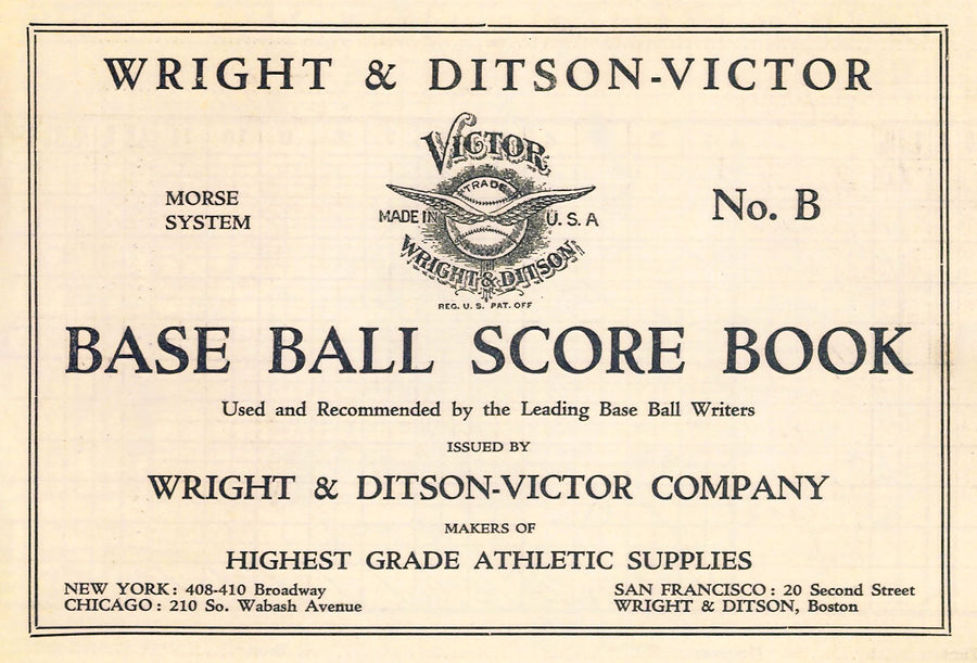 wright & Ditson Victor baseball score book