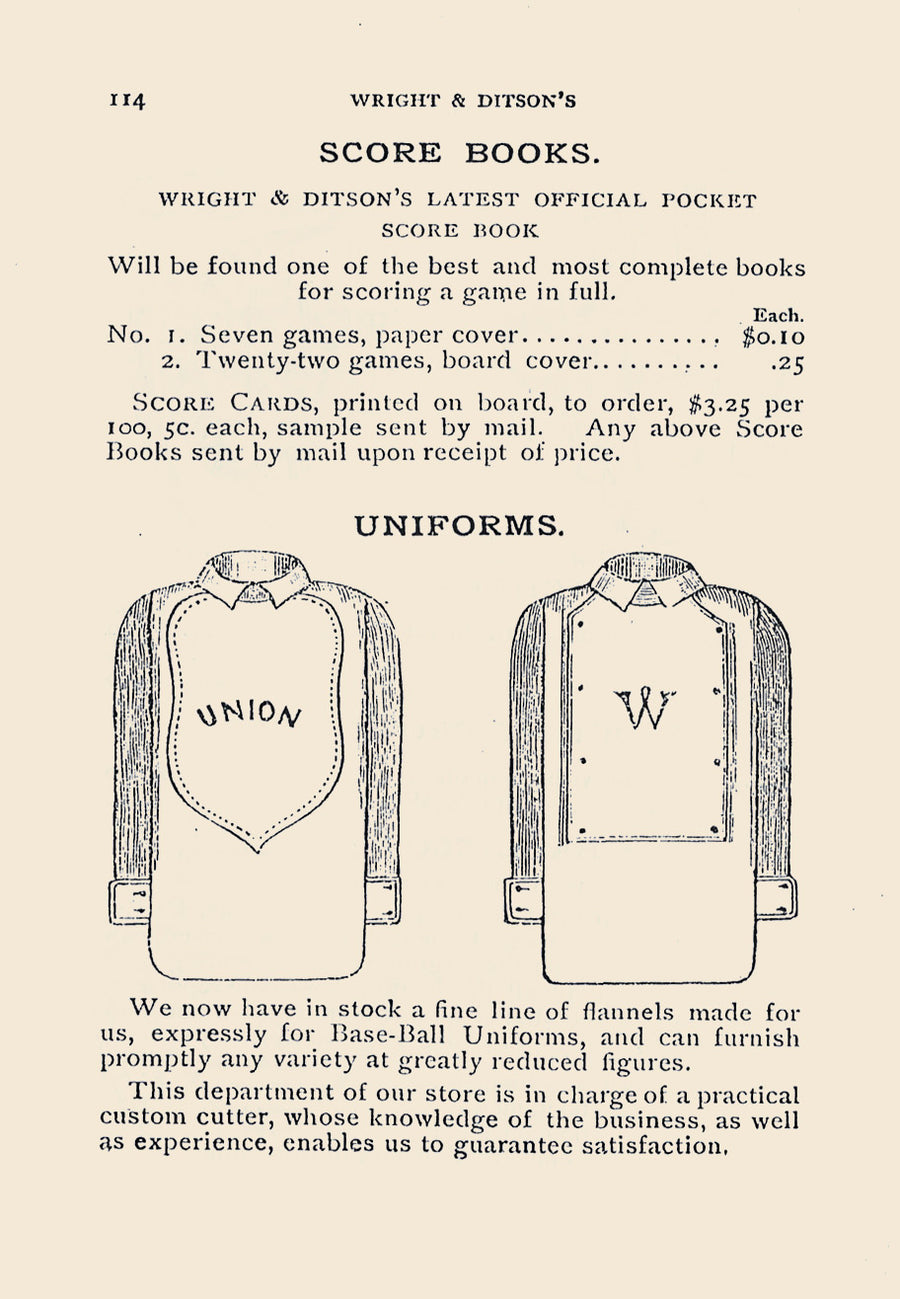 vintage Wright & Ditson Uniforms ad