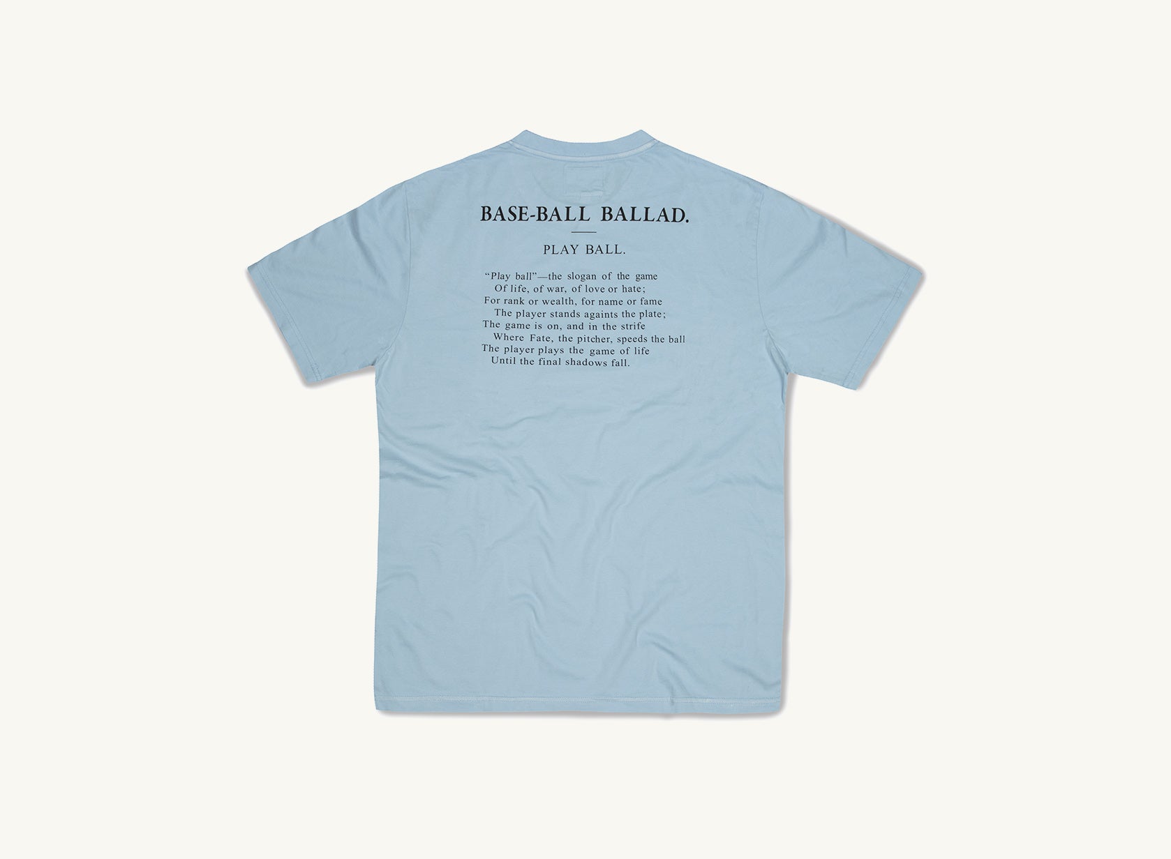 blue baseball ballad shirt back view