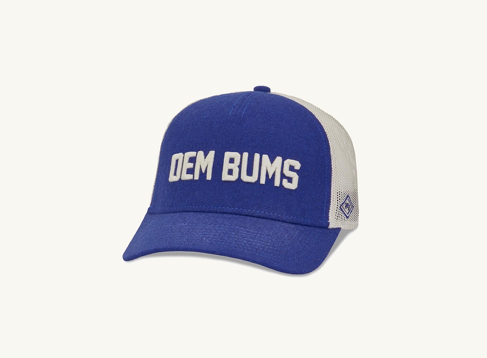 blue and beige dem bums hat