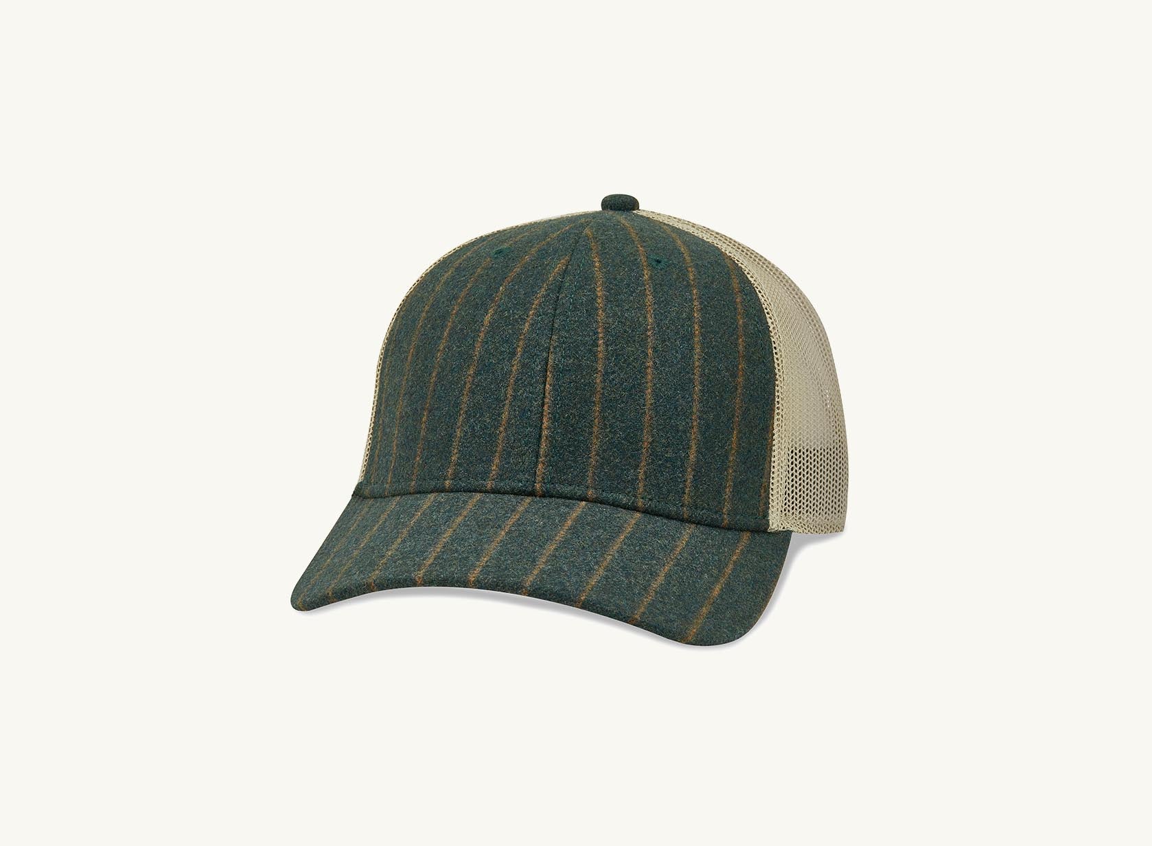 green pinstripe pane hat