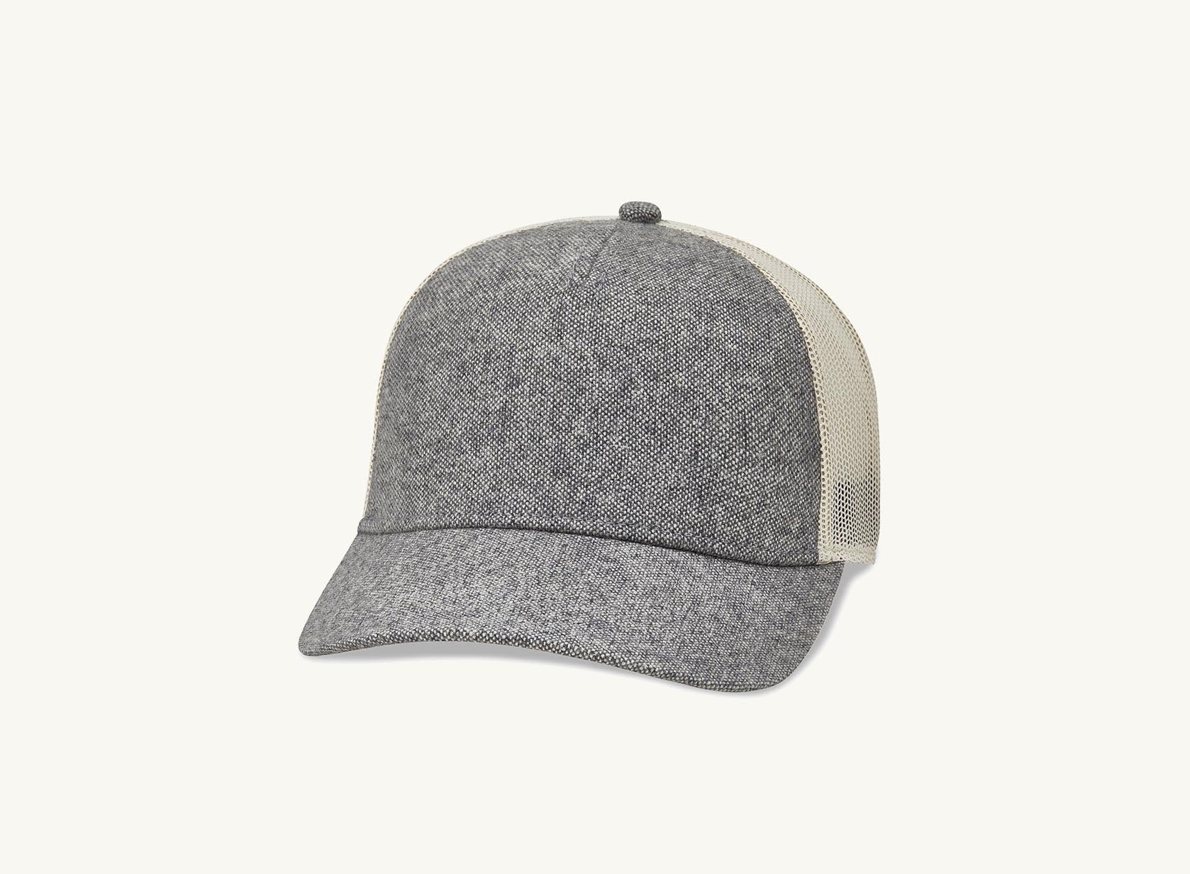 gray tweed hat