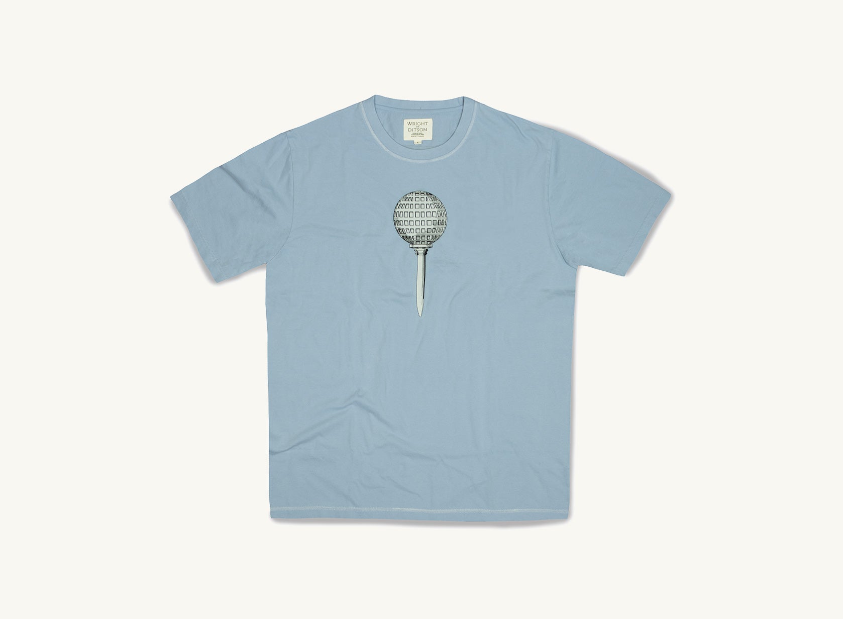 blue golf ballad and tee shirt